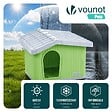 VOUNOT - Maison pour chat chien plastique interieur exterieur 60x51x41cm Vert - vignette