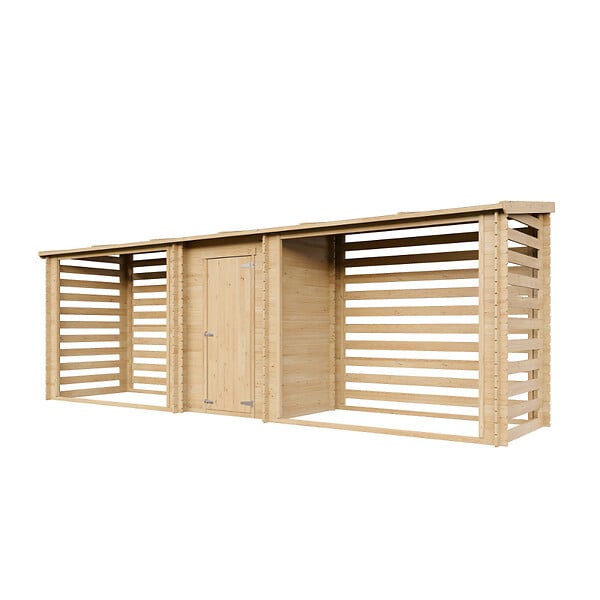 TIMBELA - Abri à bûches en bois avec remise 6,18 m2 TIMBELA M206 - large