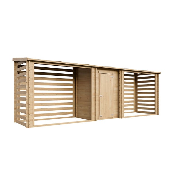 TIMBELA - Abri à bûches en bois avec remise 6,18 m2 TIMBELA M206 - large