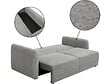 HABITAT ET JARDIN - Canapé droit convertible en tissu "Concorde" 3 places - Gris - vignette
