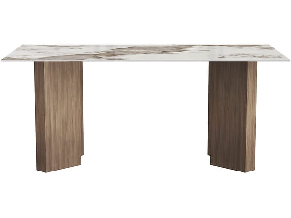 HABITAT ET JARDIN - Table repas céramique - 180 cm - "Elma" - 8 places - Marron - large