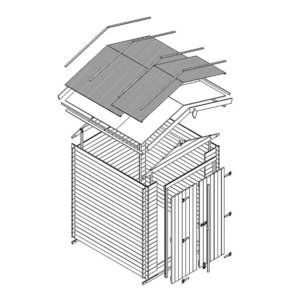 TIMBELA - Abri de Jardin en Bois 1,98 m² TIMBELA M367C1 - large