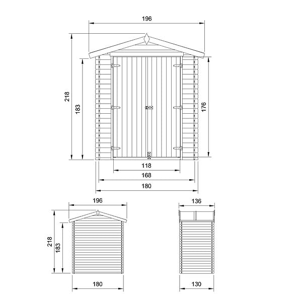 TIMBELA - Abri de Jardin en Bois 1,98 m² TIMBELA M367C1 - large