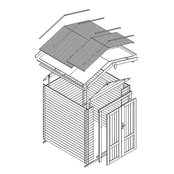 TIMBELA - Abri de Jardin en Bois 1,98 m² TIMBELA M367F1 - large
