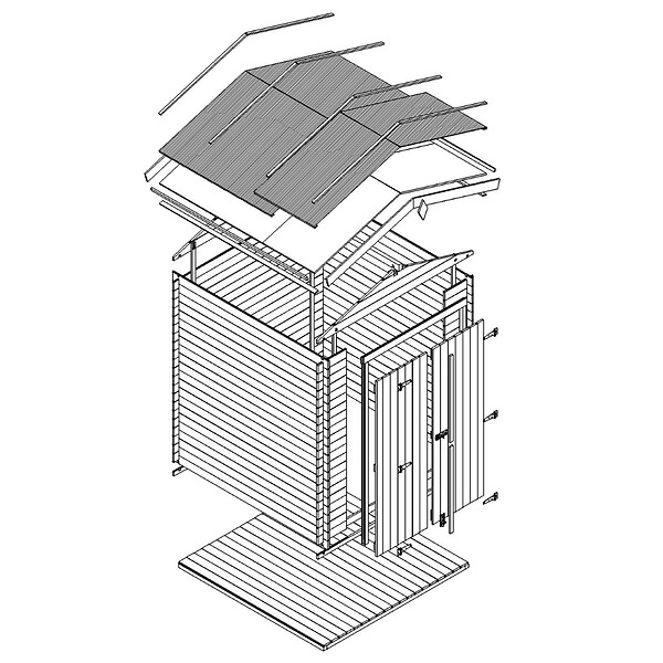 TIMBELA - Abri de Jardin en Bois 1,98 m² TIMBELA M367C1+M367G - large