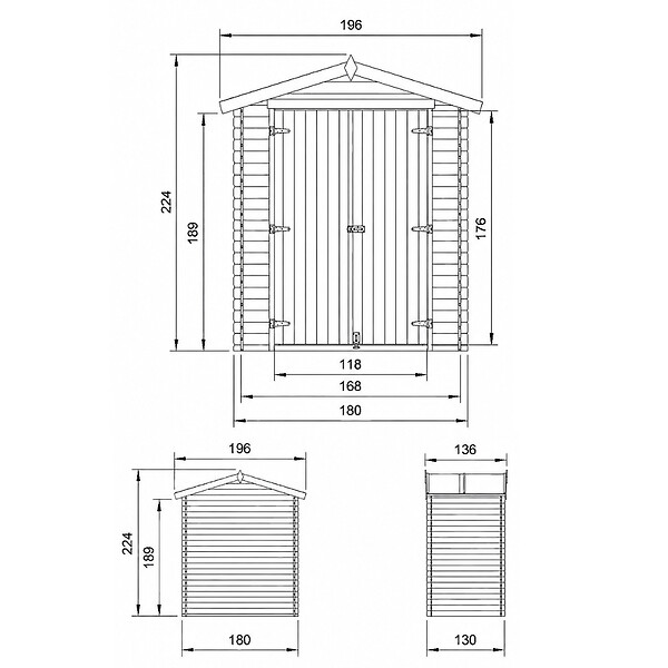 TIMBELA - Abri de Jardin en Bois 1,98 m² TIMBELA M367C1+M367G - large