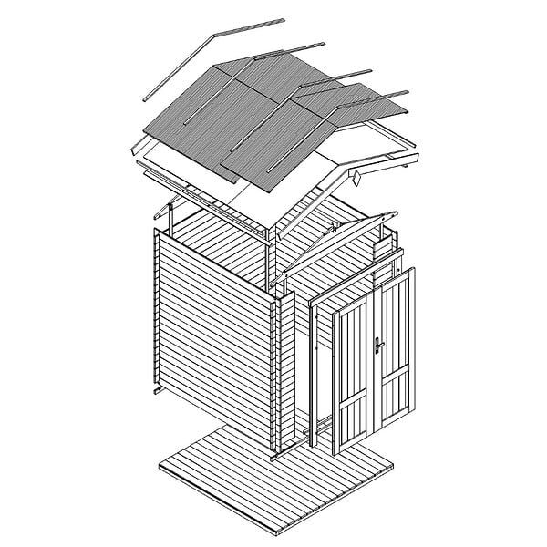 TIMBELA - Abri de Jardin en Bois 1,98 m² TIMBELA M367F1+M367G - large