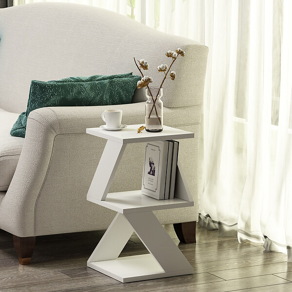 HABITAT ET JARDIN - Table d'appoint en bois "Albeni" - 30 x 30 x 50 cm - Blanc - large