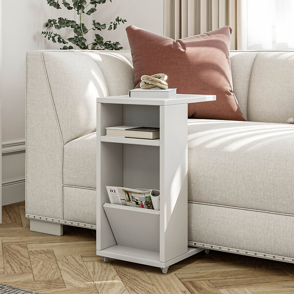 HABITAT ET JARDIN - Table d'appoint en bois "Filinta" - 30 x 40 x 63 cm - Blanc - large