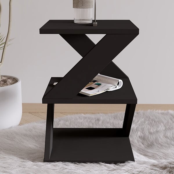 HABITAT ET JARDIN - Table d'appoint en bois "Albeni" - 29 x 29 x 54 cm - Noir - large