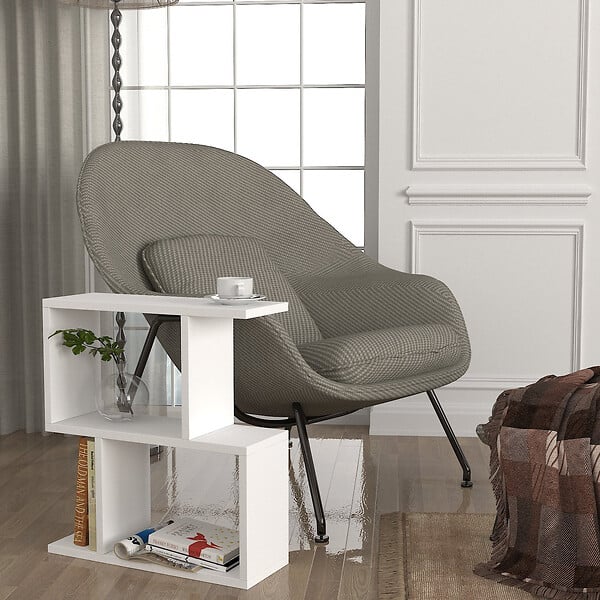 HABITAT ET JARDIN - Table d'appoint en bois "Karinus" - 50 x 17 x 55 cm - Blanc - large