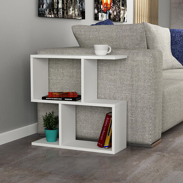 HABITAT ET JARDIN - Table d'appoint en bois "Mania" - 60 x 20 x 60 cm - Blanc - large