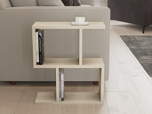 HABITAT ET JARDIN - Table d'appoint en bois "Zet" - 45 x 17 x 51 cm - Travertin - large