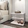 HABITAT ET JARDIN - Table d'appoint en bois "Lifon" - 50 x 40 x 33 cm - Blanc - vignette