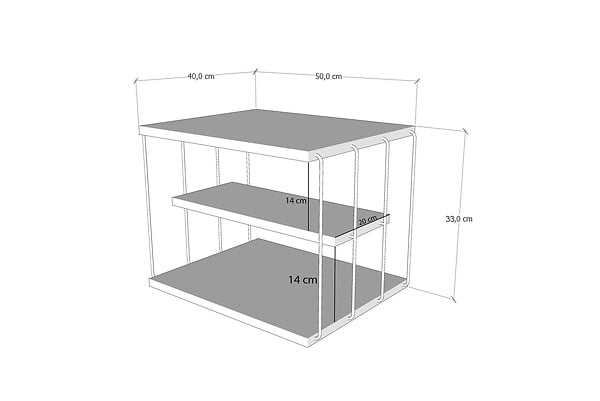 HABITAT ET JARDIN - Table d'appoint en bois "Lifon" - 50 x 40 x 33 cm - Blanc - large