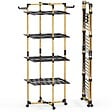 VOUNOT - Sechoir a linge vertical tour etendoir pliable 4 niveaux 99x69x175.5 cm style bois noir - vignette
