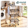 VOUNOT - Sechoir a linge vertical tour etendoir pliable 4 niveaux 99x69x175.5 cm style bois noir - vignette