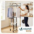 VOUNOT - Sechoir a linge vertical tour etendoir pliable 4 niveaux 99x69x175.5 cm style bois noir - vignette