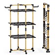 VOUNOT - Sechoir a linge vertical tour etendoir pliable 3 niveaux 99x69x135.5 cm style bois noir - vignette