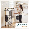 VOUNOT - Sechoir a linge vertical tour etendoir pliable 3 niveaux 99x69x135.5 cm style bois noir - vignette