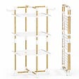 VOUNOT - Sechoir a linge vertical tour etendoir pliable 3 niveaux 99x69x135.5 cm style bois blanc - vignette