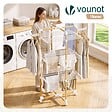 VOUNOT - Sechoir a linge vertical tour etendoir pliable 3 niveaux 99x69x135.5 cm style bois blanc - vignette