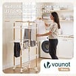 VOUNOT - Sechoir a linge vertical tour etendoir pliable 3 niveaux 99x69x135.5 cm style bois blanc - vignette