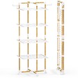VOUNOT - Sechoir a linge vertical tour etendoir pliable 4 niveaux 99x69x175.5 cm style bois blanc - vignette