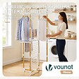 VOUNOT - Sechoir a linge vertical tour etendoir pliable 4 niveaux 99x69x175.5 cm style bois blanc - vignette
