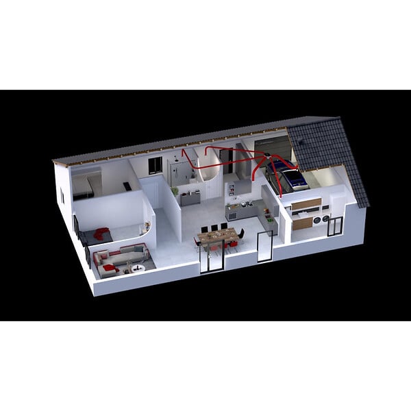 UNELVENT - Groupe VMC simple flux hygroréglable OCTEO ECOWATT HP 2+ - large