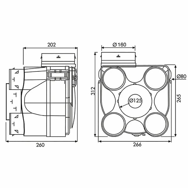 UNELVENT - Groupe VMC simple flux hygroréglable très basse conso HYDRA ECOWATT 2+ - large