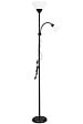 GEFOM - Lampadaire avec liseuse - Métal - Noir - 180cm - vignette