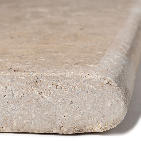 RO'MA NATURE - Margelle de piscine Pierre d'Egypte Beige 60x30x3 cm Bord 1/2 Rond (à l'unité) - large