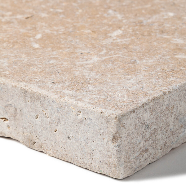 RO'MA NATURE - Margelle de piscine Pierre d'Egypte Beige 60x30x3 cm Bord Droit (à l'unité) - large