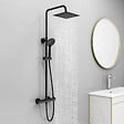 AICA SANITAIRE - AICA colonne de douche thermostatique avec douchette 3 jets, douche de tête 20 x 20 cm, ensemble de douche en acier inoxydable - vignette