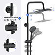 AICA SANITAIRE - AICA colonne de douche thermostatique noir mat avec douche de tête carrée, réglable selon plusieurs modes, réglable en hauteur - vignette