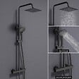 AICA SANITAIRE - AICA colonne de douche thermostatique noir mat avec douche de tête carrée, réglable selon plusieurs modes, réglable en hauteur - vignette