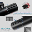 AICA SANITAIRE - AICA colonne de douche thermostatique noir mat avec douche de tête carrée, réglable selon plusieurs modes, réglable en hauteur - vignette