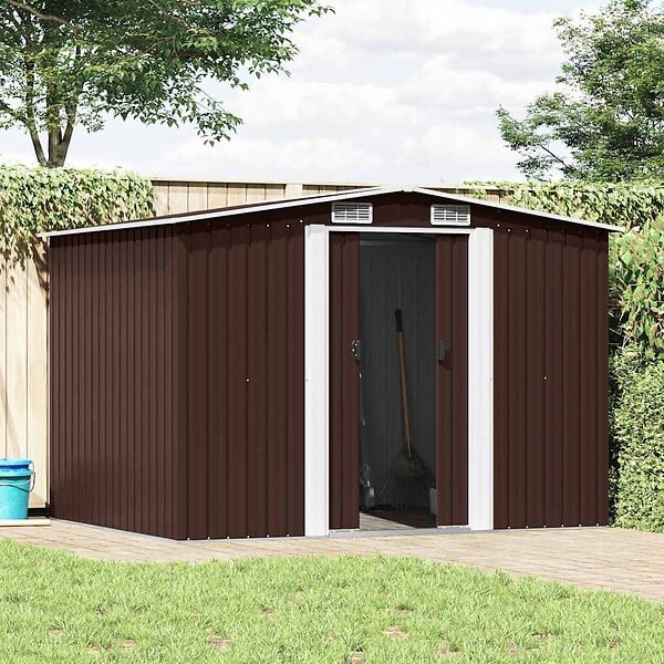 VIDAXL - vidaXL Abri de stockage pour jardin Marron 257x205x178 cm Acier - large