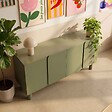 OVIALA - Buffet uni 4 portes L 180 cm vert olive - Harlan - vignette