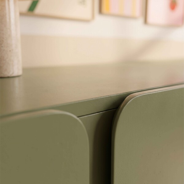 OVIALA - Buffet uni 4 portes L 180 cm vert olive - Harlan - large