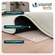 VOUNOT - Tapis de salon poils ras doux antiderapant ф120cm uni crème - vignette