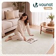 VOUNOT - Tapis de salon poils ras doux antiderapant 160x230cm uni crème - vignette