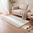 VOUNOT - Tapis de salon poils ras doux antiderapant 80x150cm uni crème - vignette