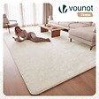 VOUNOT - Tapis de salon poils ras doux antiderapant 240x340cm uni crème - vignette