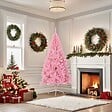 VIDAXL - vidaXL Demi sapin de Noël artificiel avec support Rose 180 cm PVC - vignette