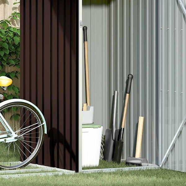 VIDAXL - vidaXL Abri à bois de jardin Marron 245x98x159 cm Acier galvanisé - large