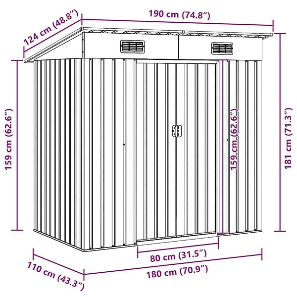 VIDAXL - vidaXL Abri de jardin Anthracite Acier - large
