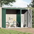 VIDAXL - vidaXL Abri à bois de jardin Vert 245x98x159 cm Acier galvanisé - vignette