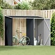 VIDAXL - vidaXL Abri à bois de jardin Anthracite 245x98x159 cm Acier galvanisé - vignette